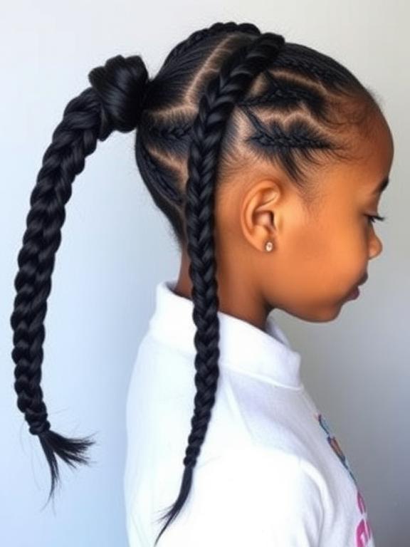 Braided Ponytail hairstyles for black girls