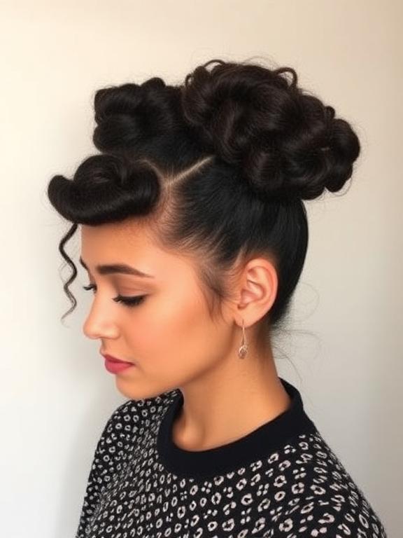 Curly Space Buns hairstyle