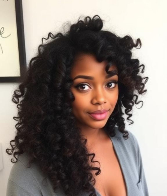 Defined Curls hairstyles for black girls