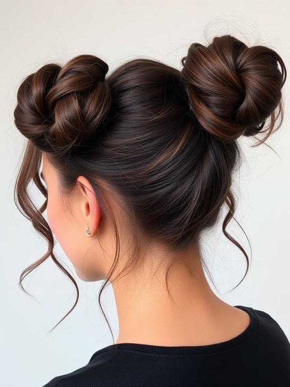 Defined Ringlet Space Buns hairstyle