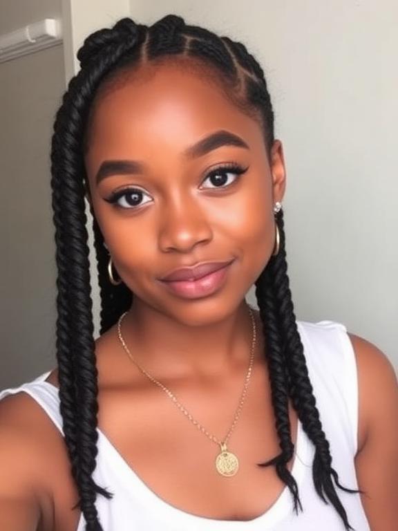 Flat Twists hairstyles for black girls​