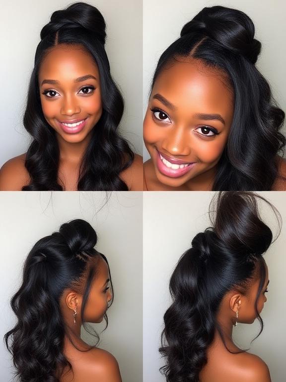 Half-Up Half-Down hairstyles for black girls