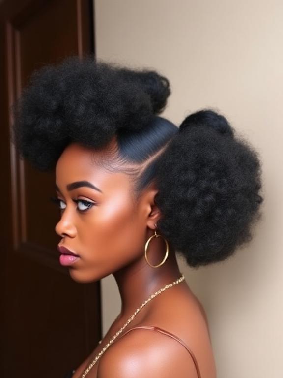 High Puff hairstyles for black girls