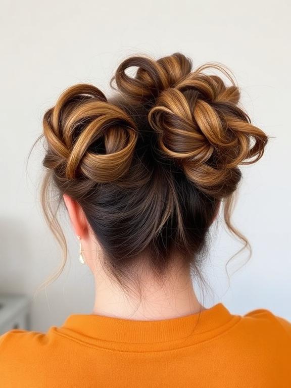 Loose Curly Half-Up Buns hairstyle