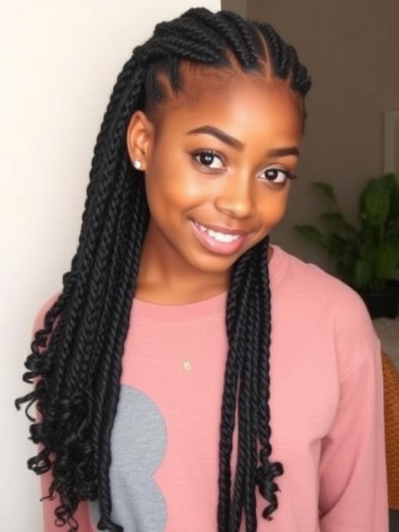 Ribbon Braids hairstyles for black girls