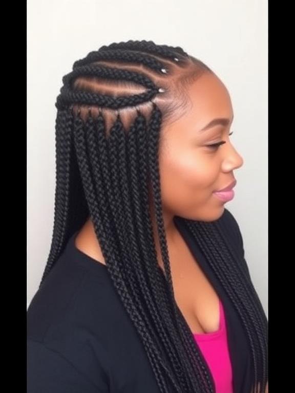 Side Braids hairstyles for black girls