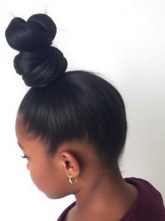 Top Knot Bun hairstyles for black girls