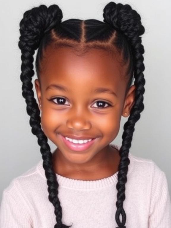 Twisted Pigtails hairstyles for black girls