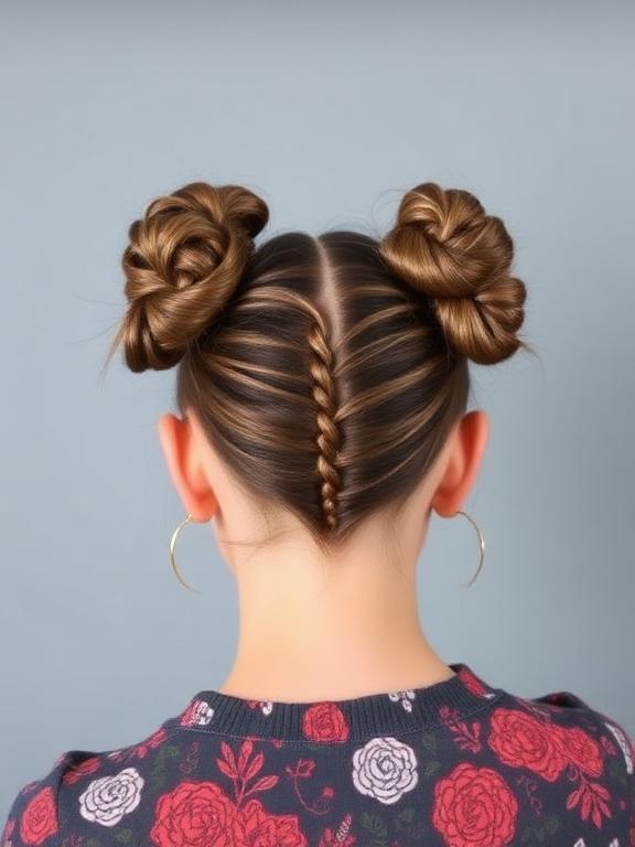 Twisted Rope Space Buns hairstyle