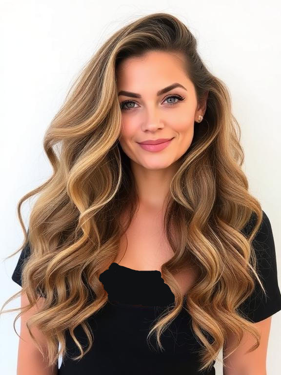 Beach Wave Lob Hair for Chubby Face