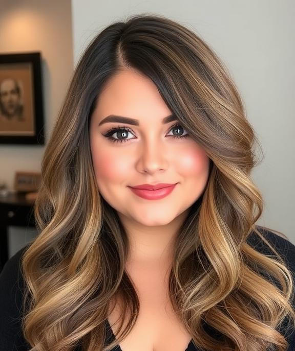 chubby face Long Bob with Soft Waves