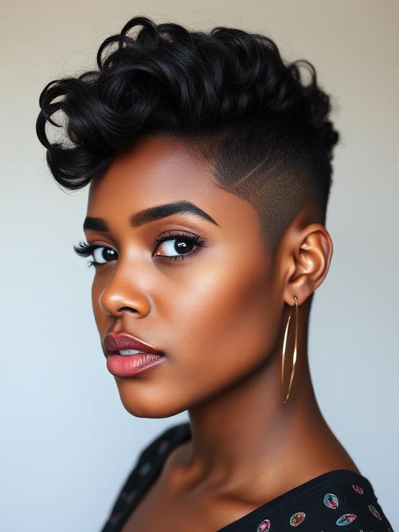 Curly Taper Fade for black women