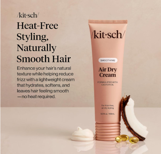 Kitsch Smoothing Air Dry Cream Best Product for Low-Porosity Curly Hair