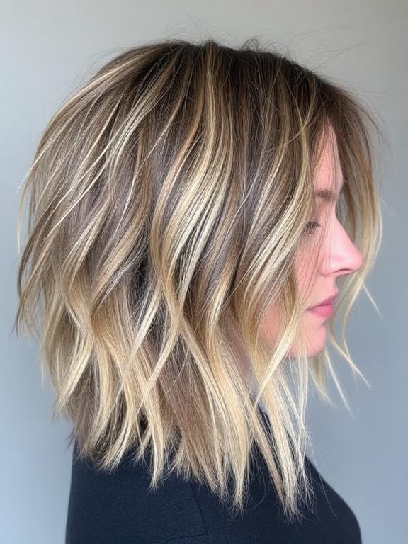 Messy Textured Long Shag haircuts