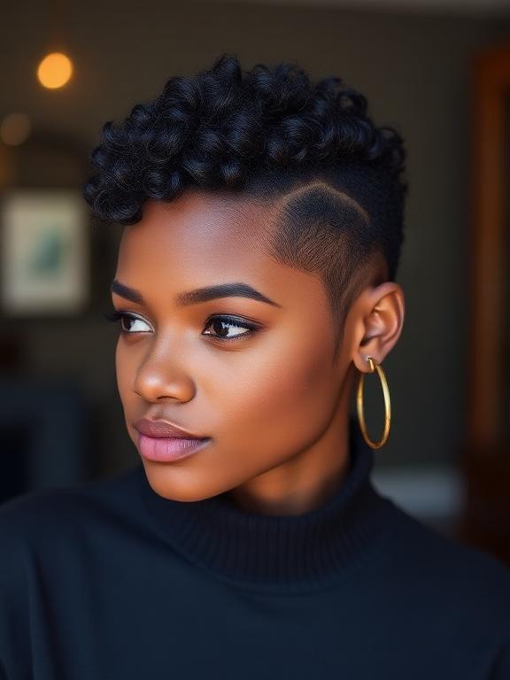 Short Hair With Baby Hairs for black women