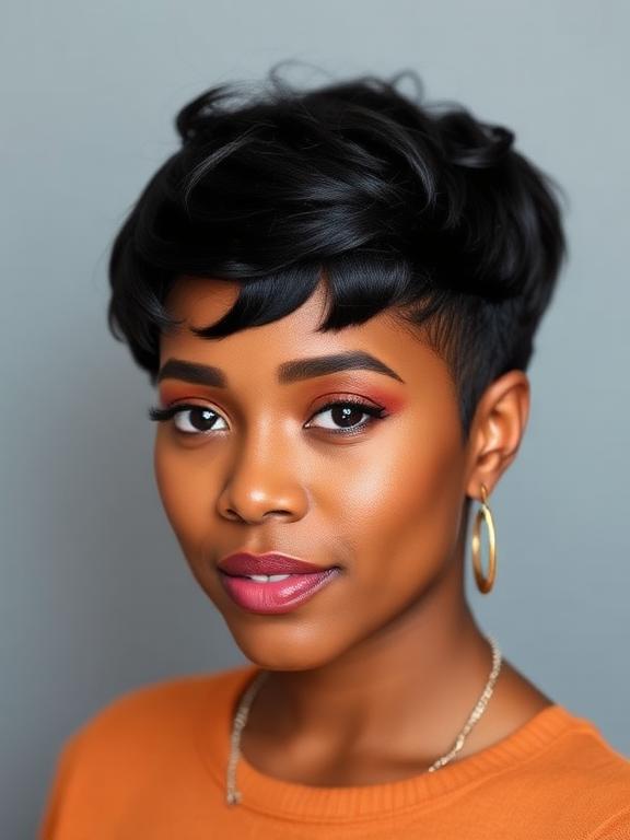 Short Haircut for Oval Faces for black women