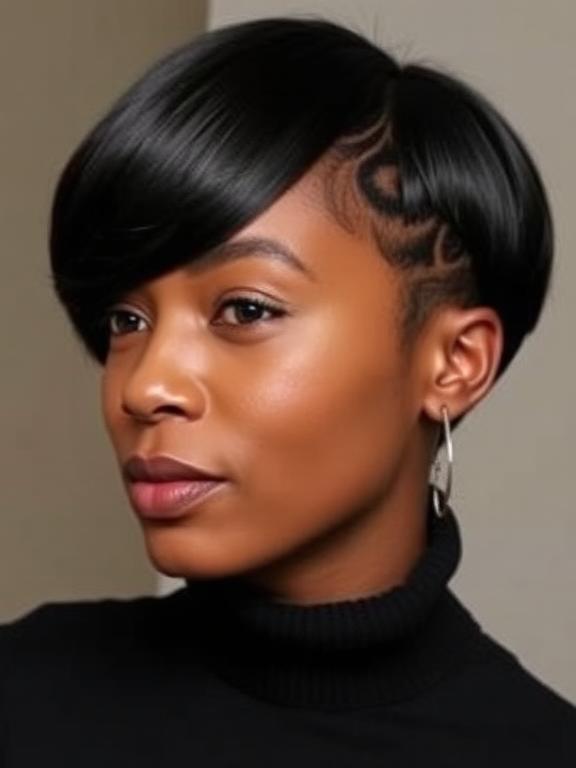 Short Haircut for Round Faces for black women