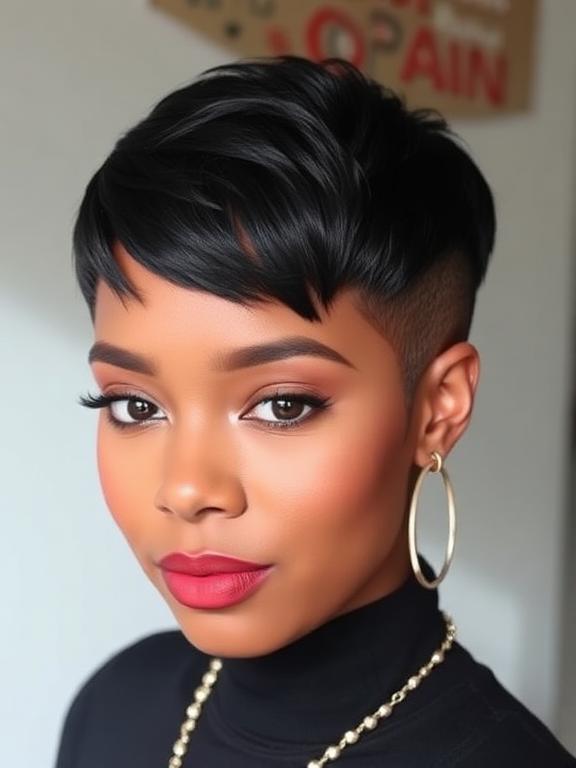 Short Platinum Pixie for black women