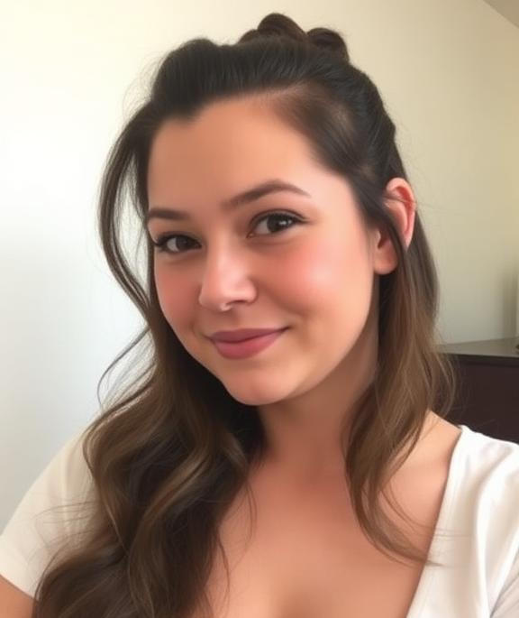 Side-Part Lob Hair for Chubby Face