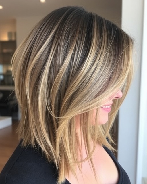 Layered Long Bob haircut