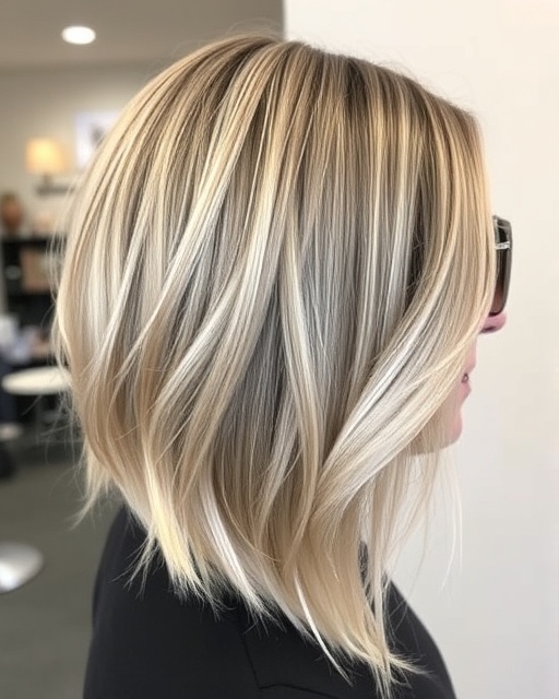 Long Bob With Blonde Highlights