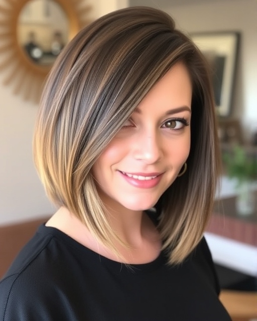 Long Bob With Side Bangs haircut