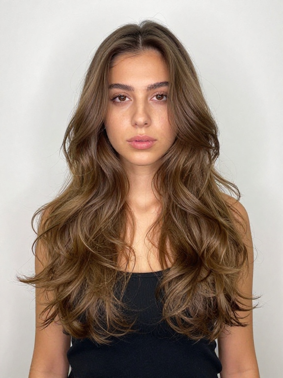 Air-Dried Long Wavy Hair