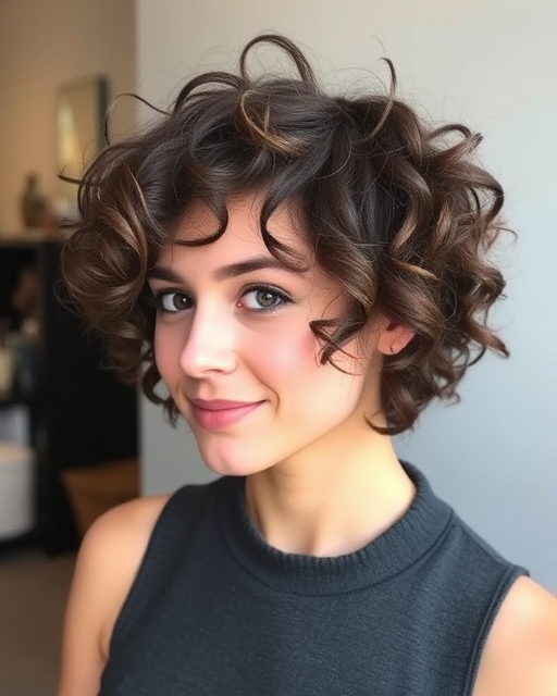 Curly Pixie for Fine Hair