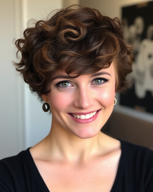 Curly Pixie for Thick Hair