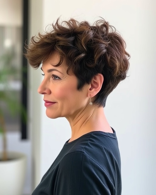 Curly Pixie for Women Over 60