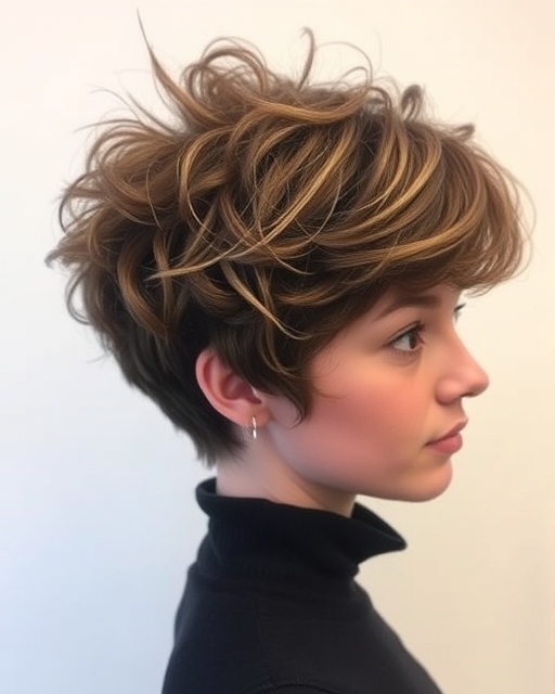 Curly Pixie With Wispy Bangs