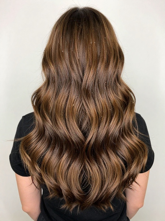 Long Caramel Balayage Waves