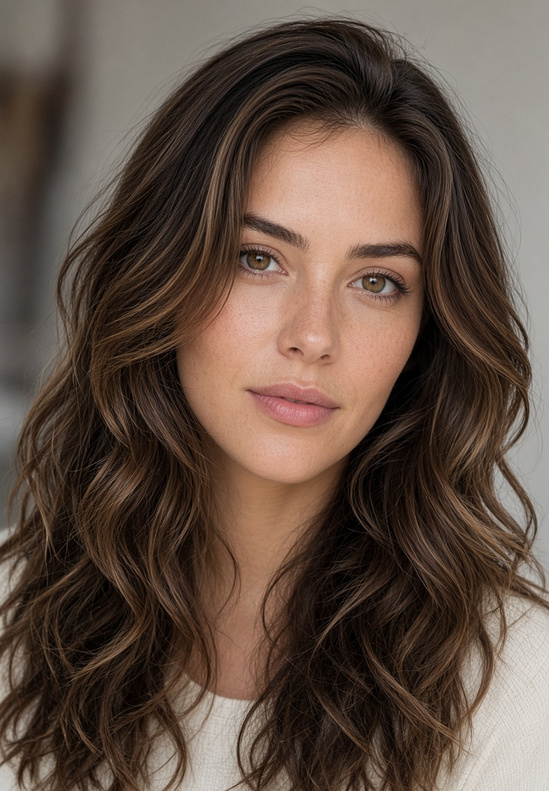 Long Wavy Hair for Heart-Shaped Faces