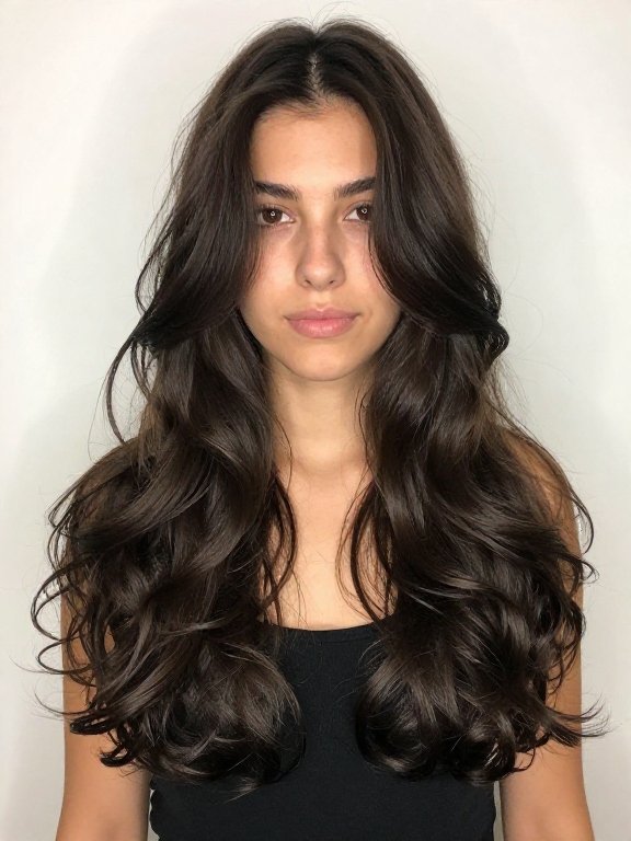 Long Wavy Hair With a Middle Part