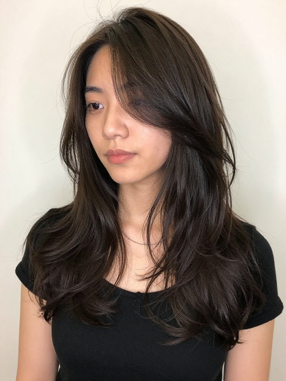Long Wavy Hair With Choppy Layers