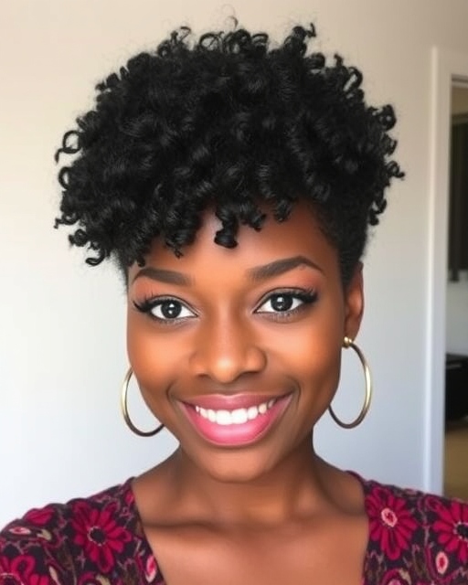 Natural Coily Pixie for Black Women