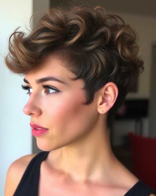 Rounded Curly Pixie