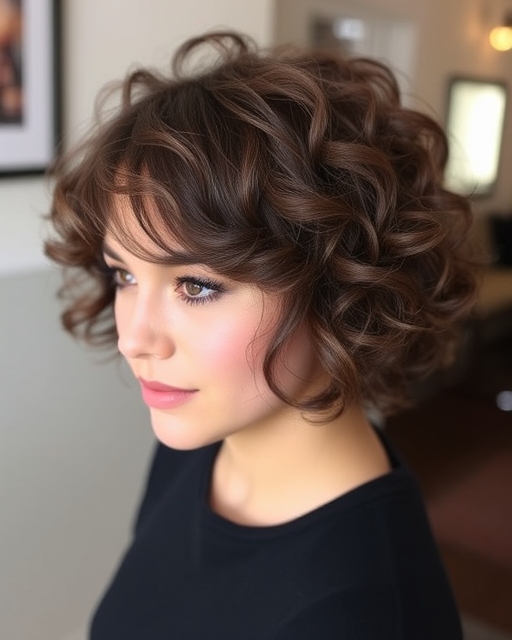 Soft Layered Curly Pixie